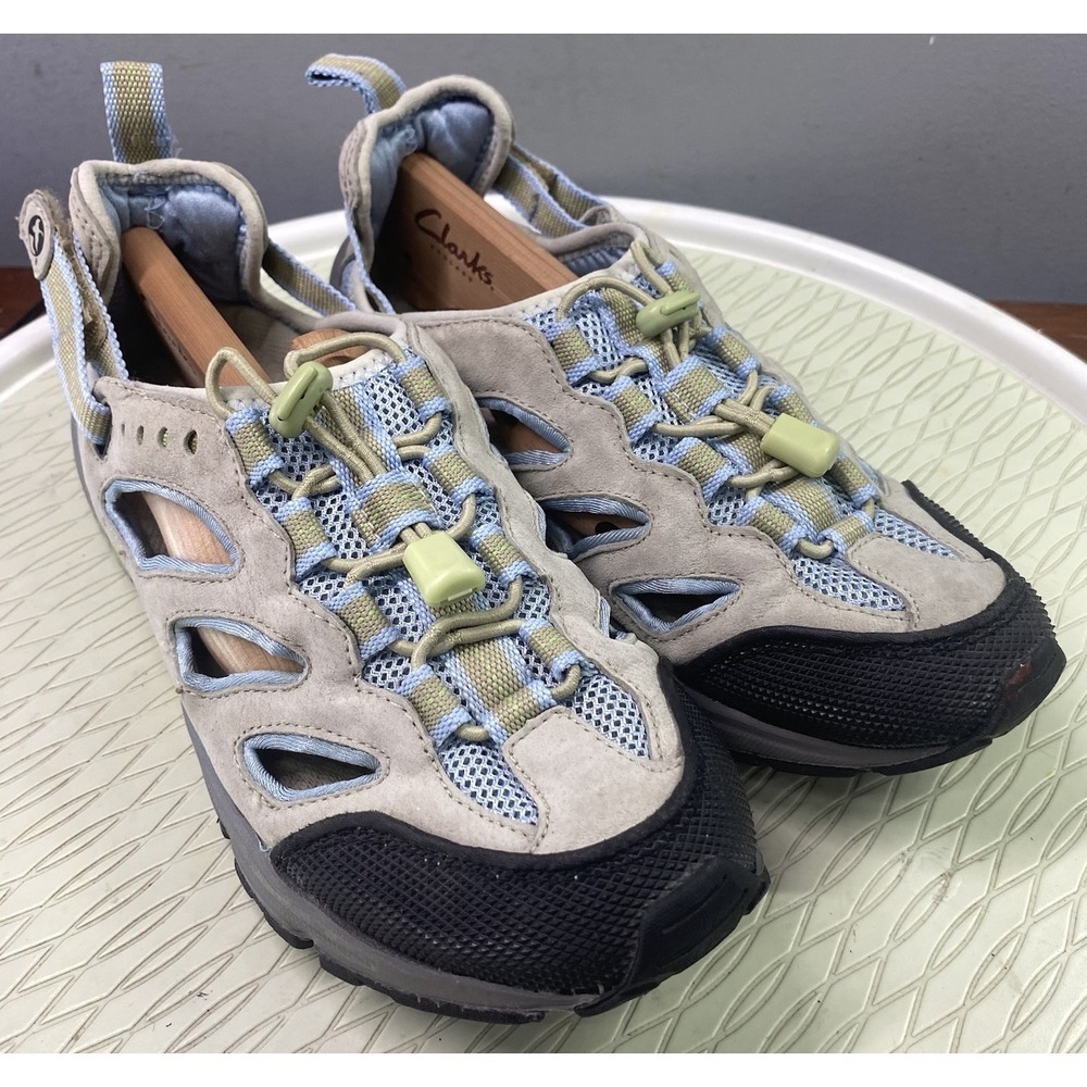 Gander Mountain Trekker Women's Leather Water‎ Shoes Sport Sandals Gray&Blue 8M